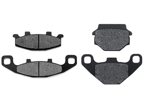 Front + rear carbon kevlar brake pads for 1990-1991 kawasaki kl 650 tengai