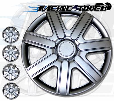 Metallic silver 4pcs set #221 14" inches hubcaps hub cap wheel cover rim skin