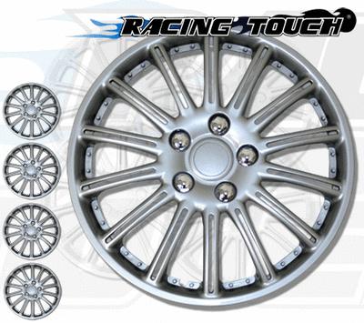 Metallic silver 4pcs set #007 15" inches hubcaps hub cap wheel cover rim skin