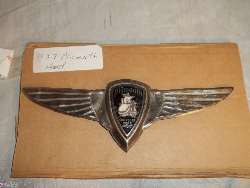 1937  plymouth hood trunk wings sailing ship emblem ornament 1936 1938 #2