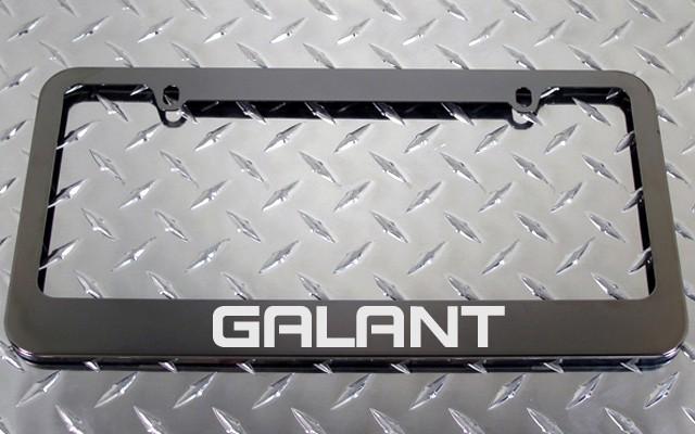 1 brand new mitsubishi " galant " gunmetal license plate frame +screw caps
