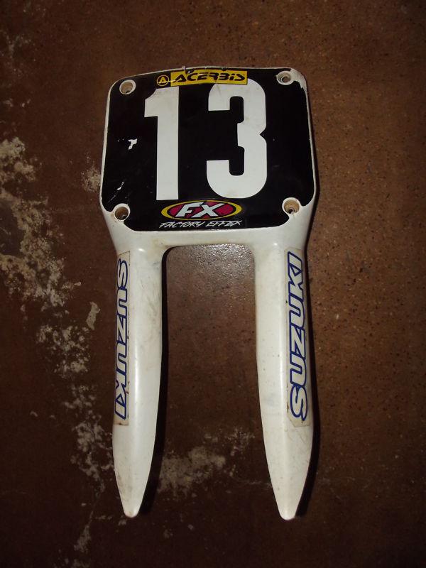 Suzuki rm125 rm250 front number plate panel fork guards guard 1996 1997 1998 