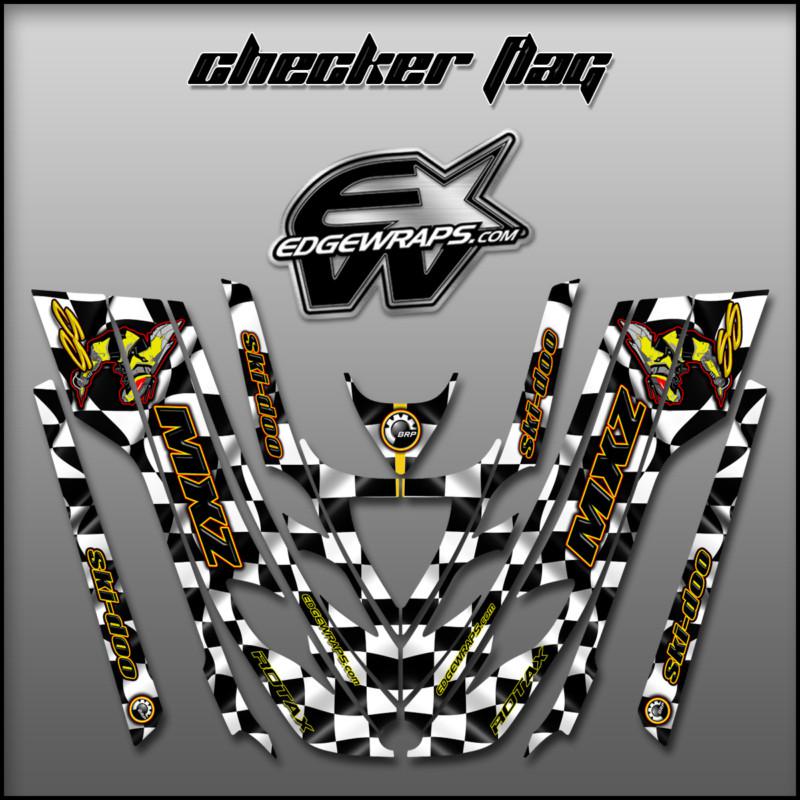 Ski doo zx sk 99, 00, 01,02,03 mxz 600 800 custom graphics - checker flag