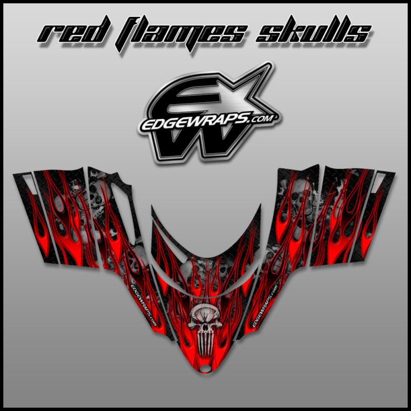 Polaris  dragon, shift, rmk, i.q.,switchback  graphics kit - red flames skulls 