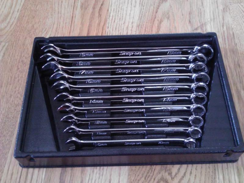 Snap-on 10 pc metric combination wrench set new oexm 10-19mm free us shipping