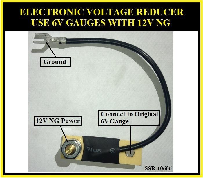 12 volt - 6 volt gauge reducers for vehicles converted to 12v use 6v gauges ng-1