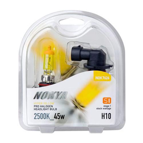 Nokya hyper yellow h10 45w halogen headlight bulbs + free gift