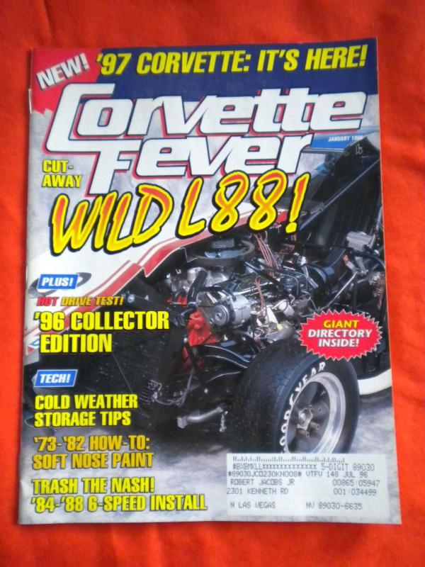 January 1996 vette magazine corvette cut-away wild l-88 collector edition