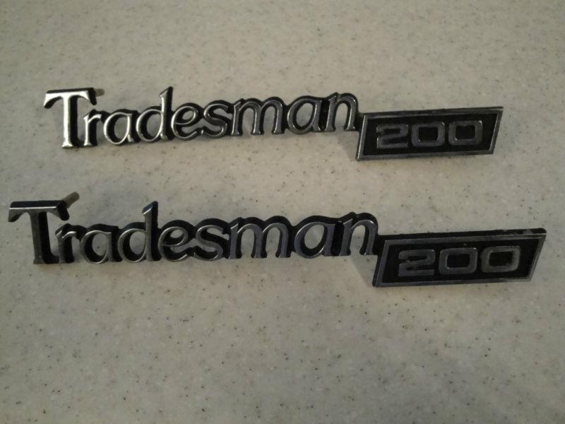 (2)1978-80 dodge van door tradesman 200 emblem part