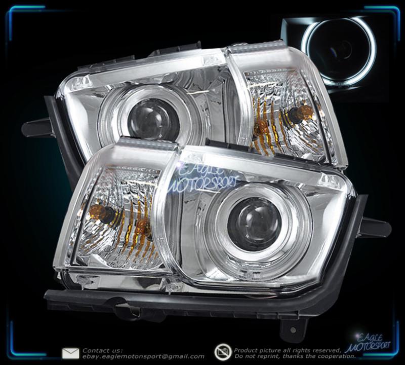 2010-2012 chevy camaro ccfl halo ring projector chrome clear headlights