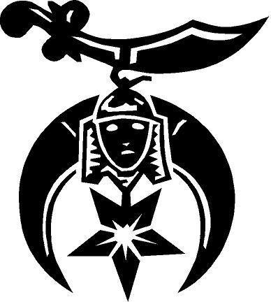 White vinyl decal shriner emblem 