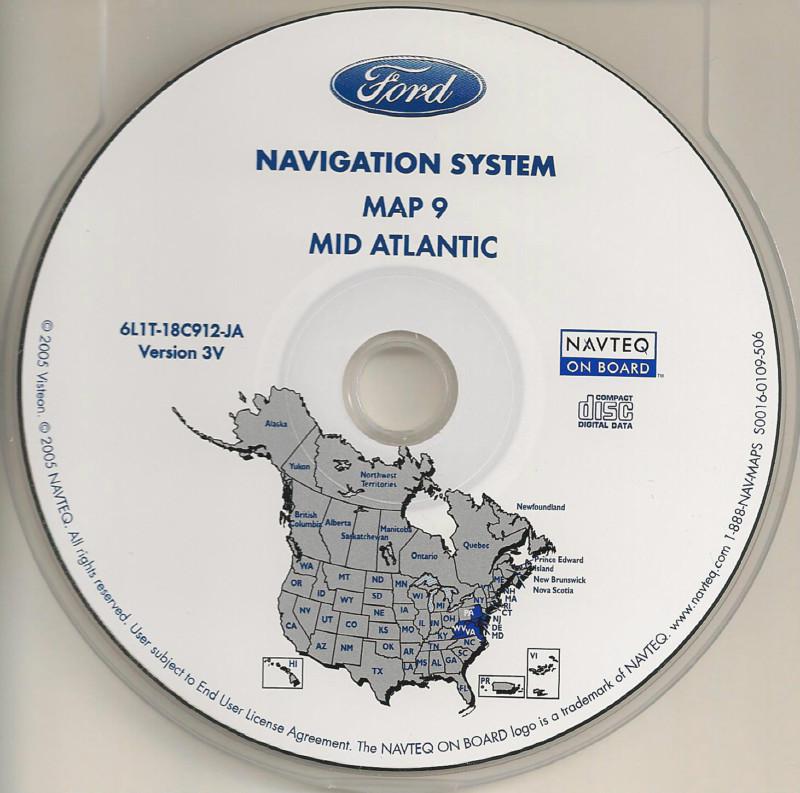 2003 to  2006 ford expedition navigation map disc wv va md de partial pa nj 