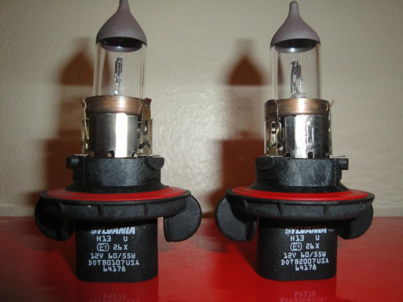 Used pair sylvania h13 9008 halogen headlight