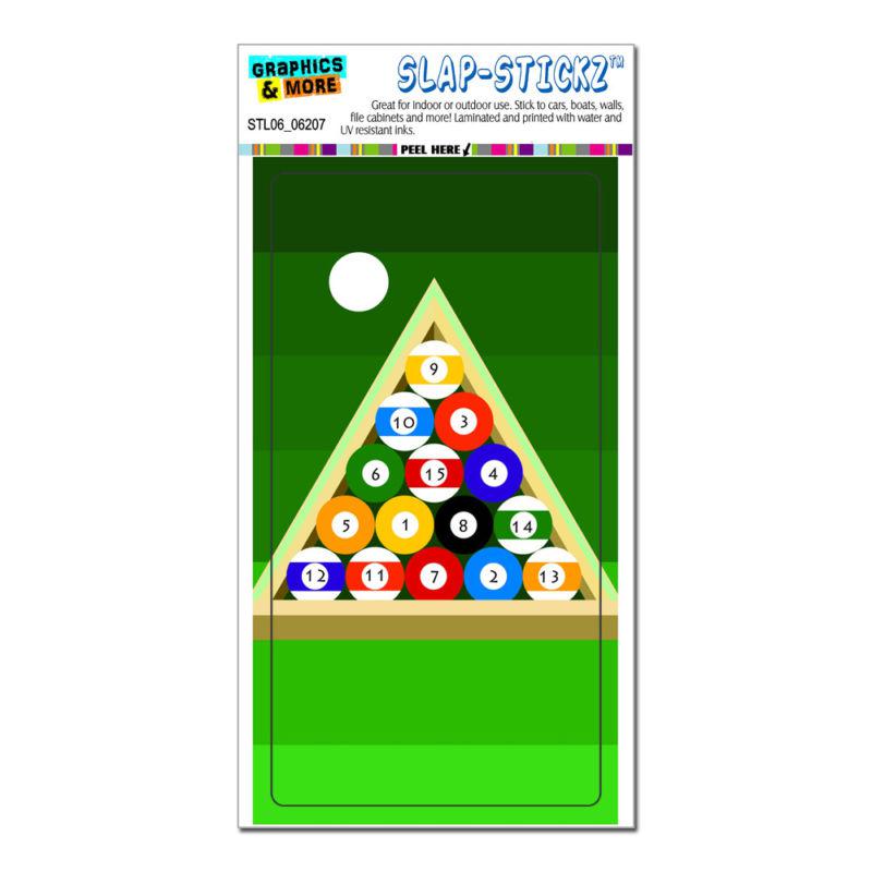 Billiard balls and triangle - pool table - slap-stickz™ window bumper sticker
