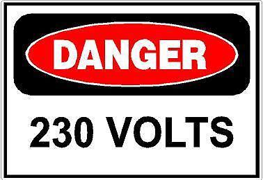 Danger- 230 volts decal