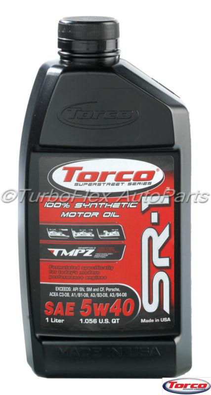 Torco oil sr-1 5w40 high performance street synthetic engine oil 6 bottles x 1l 
