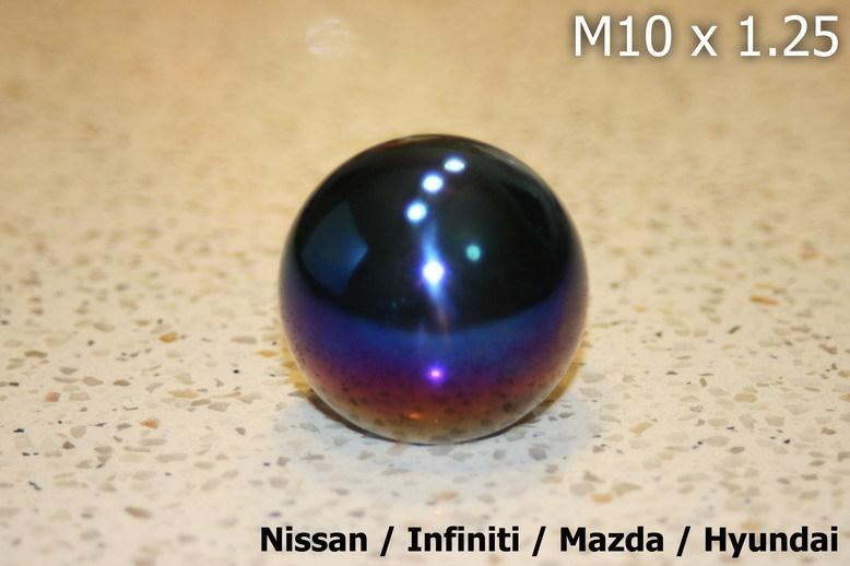 Arc titanium style shift knob (gloss) neo chrome m10 x 1.25 for nissan mazda
