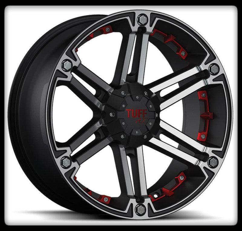 20" x 9" tuff t01 black rims w/ lt295-60-20 nitto trail grappler wheels tires