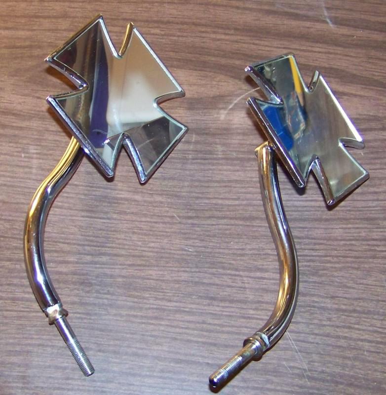 Vintage pair maltese cross mirrors