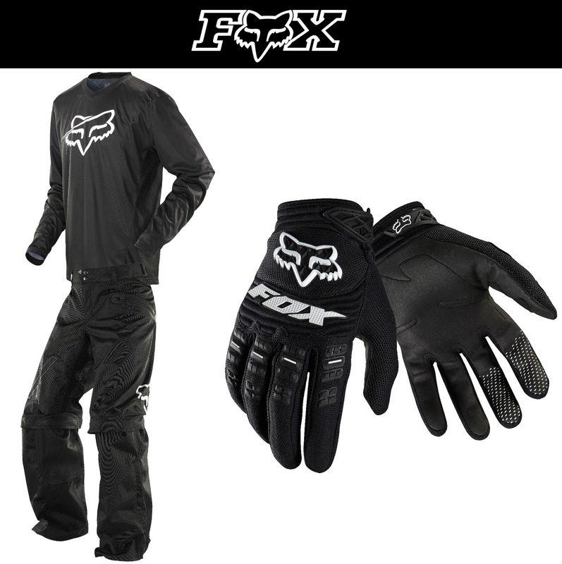 Fox racing nomad constant black jersey pant dirtpaw gloves combo kit dirtbike mx