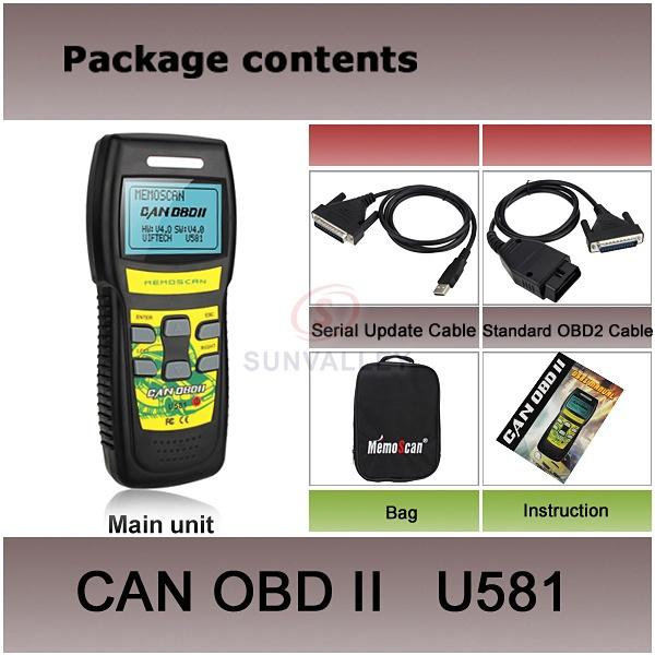 U581 obd obd2  can-bus auto scanner live data code reader diagnostic tool