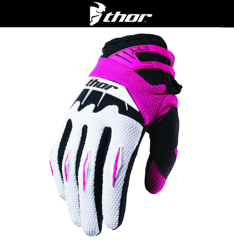 Thor womens spectrum pink dirt bike gloves motocross mx atv 2014