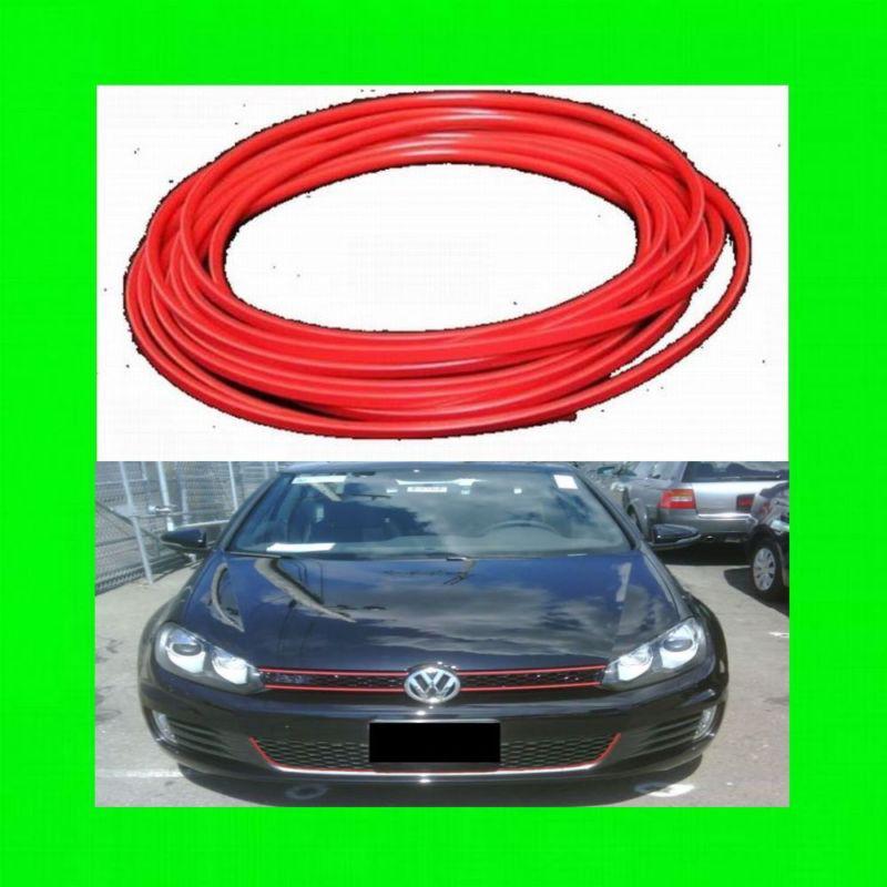 Volkswagen red thick 1/4" trim molding 12ft grille interior exterior styling 