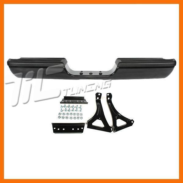 96-01 dodge ram 1500 rear bumper face bar for 82401315 black step pad w.brackets