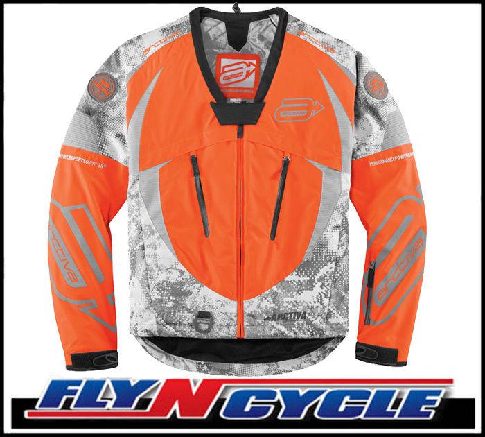 Xl arctiva men's comp rr 6 neck brace orange camo snowmobile waterproof jacket
