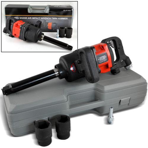 1" sq dr twin hammer long shank air impact wrench gun 6 speeds 2300 ft/lb torque