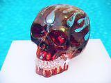 Sale ! red flamed human skull gear shift knob shifter lever solid custom made 