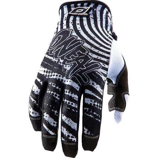 Black/white 8 o'neal racing jump crypt gloves