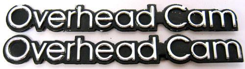 Oldsmobile firenza overhead cam fender emblems nameplate badge pair