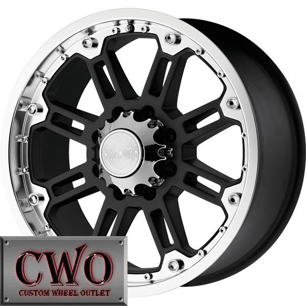 18 black black rhino rockwell wheels rims 8x165.1 8 lug chevy gmc  dodge 2500