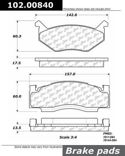 Centric 102.00840 brake pad or shoe, front-c-tek metallic brake pads-preferred