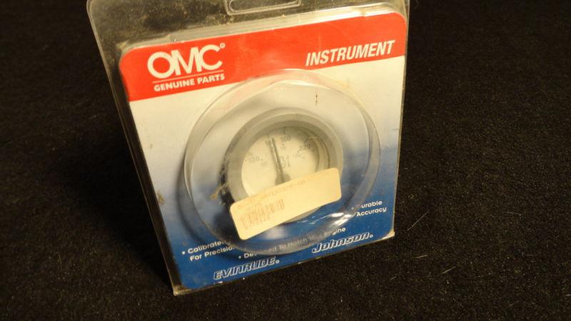 Omc johnson evinrude 2" water temperature gauge white backing/gray bezel #175549