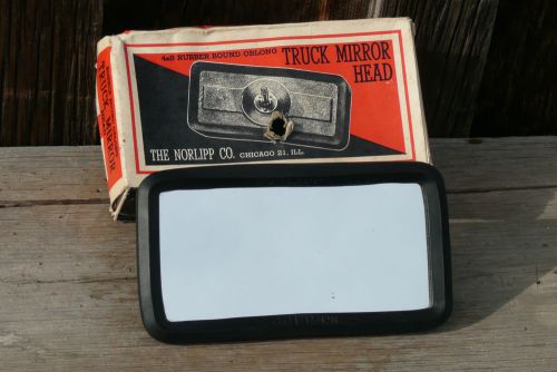 Vintage &#034;norlipp&#034; rubber bound oblong truck mirror head ~ rat rod ~ new in box