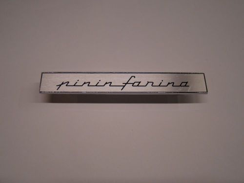Pininfarina metal chromium side emblem 144 x 21 mm.