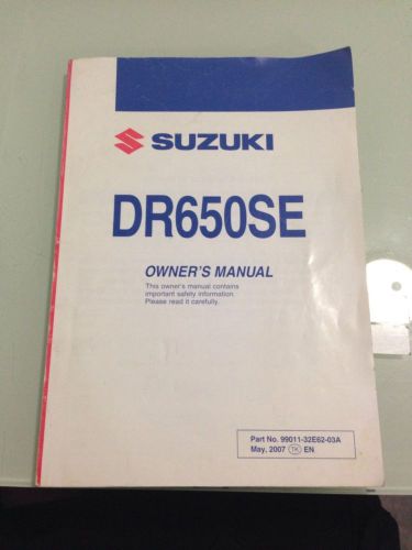 Suzuki dr650se owners manual - dr650  2008 k8