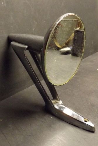 Vintage chrome hot rat rod round sports car side view mirror