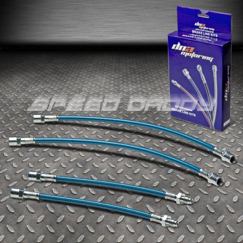 Front+rear stainless hose brake line for 98-04 audi a6/quattro/02- s6 c5 blue