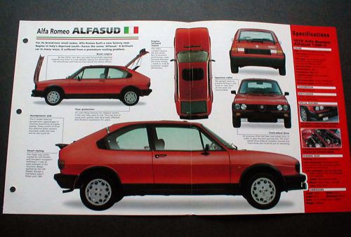 1978 alfa romeo alfasud 1300 ti unique imp brochure &#039;78