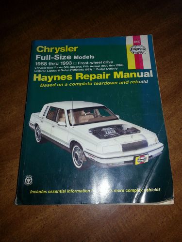 Haynes chrysler full-size models repair manual