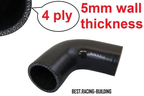 Black 2 1/8&#034; 90 degree elbow silicone hose coupler 54mm intercooler pipe turbo