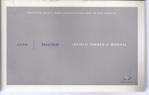 2006 infiniti fx 35 fx 45 owners manual w/case