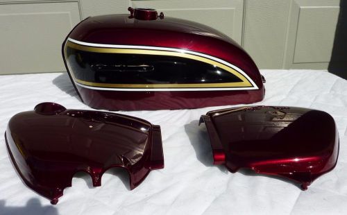 Honda cb750k oem &#034;candy antares red&#034; set newly painted - beautiful!!!!!!