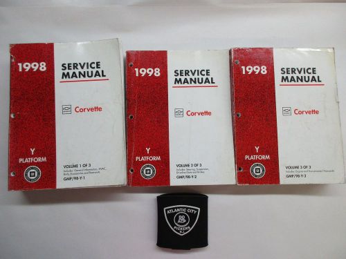1998 chevrolet corvette 3 volume factory oem service shop repair manual set