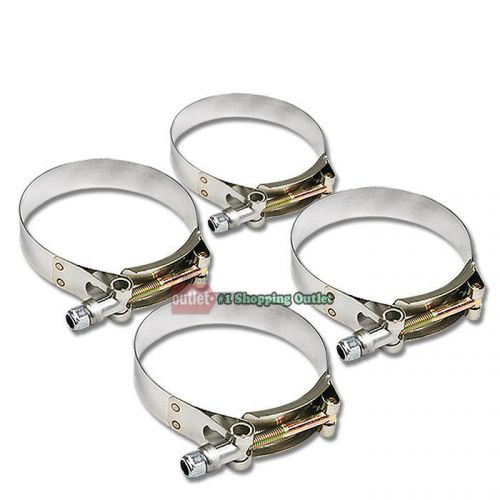 4x 3&#034; stainless steel t-bolt clamps for silicone coupler turbo exhaust pipe hose