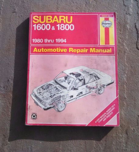 Subaru 1600&amp;1800 automotive repair manual 1980-1994 haynes 89003(681)