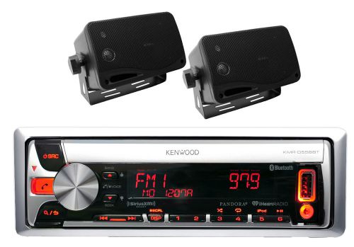 Kenwood marine car pandora cd mp3 usb am/fm media &amp; 2 3.5&#039;&#039; 200w marine speakers